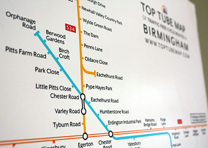 Detail of Top Tube Map poster